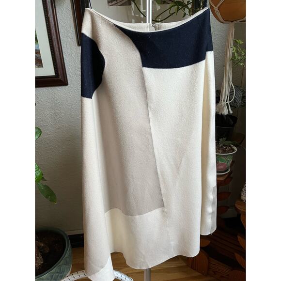 Tibi Colorblock Asymmetrical Wool Skirt - Picture 2 of 4